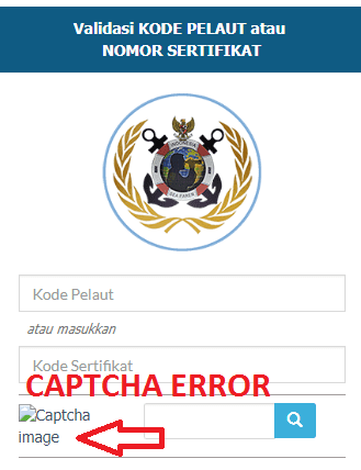 Database Pelaut Indonesia - Captcha error