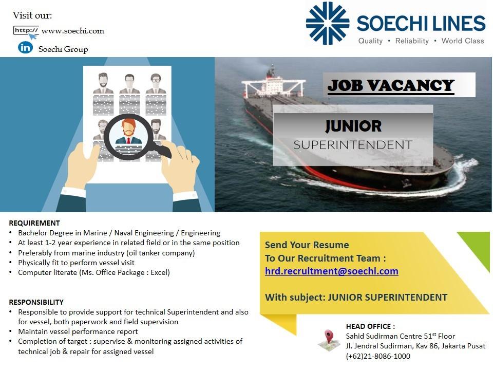 soechi lines banner jobs junior superintendent