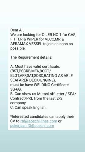 soechi lines vacancy