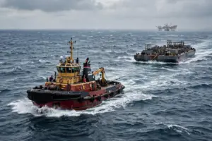 Tugboat di laut lepas